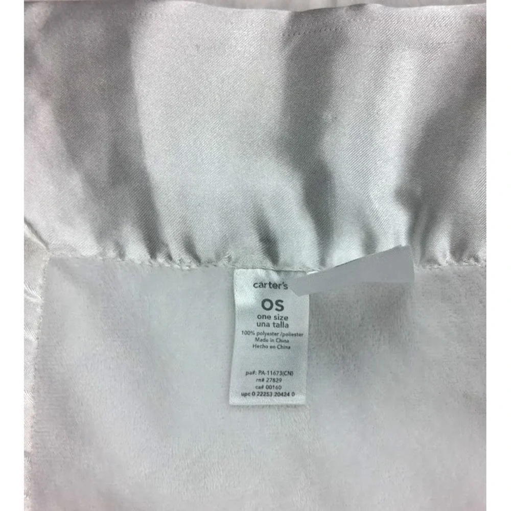 Carter's‎ Solid White Plush Baby Blanket Thick Satin Trim Minky Shaggy 30x40